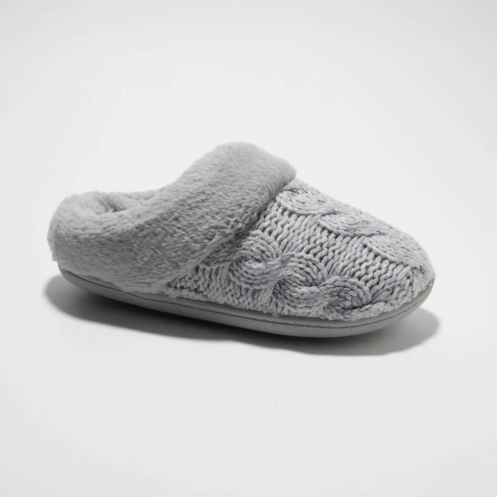 Dluxe by Dearfoams Women's Carol Slippers Gray Size M Slip on